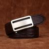 High-End Crocodile Pattern Stainless Steel Automatic Buckle Belt Men'S Genuine Leather First Layer Cowhide Simple Casual Pants Belt Men'S