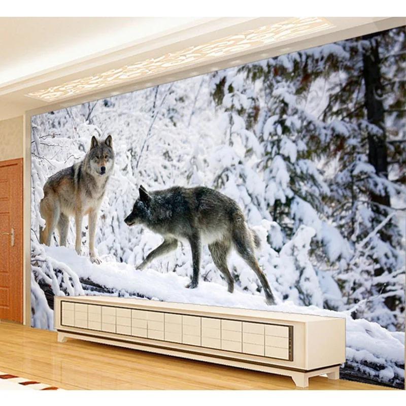 Modern Simple 3d Wallpaper Wolf Animal Landscape Mural Living Room Tv Sofa Backdrop Wall Mural