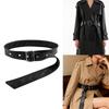 Fashion Black PU Belt Flexible Waist Strap With Secure Buckles Adults Teens Multi Size Comfortable Waist Belt