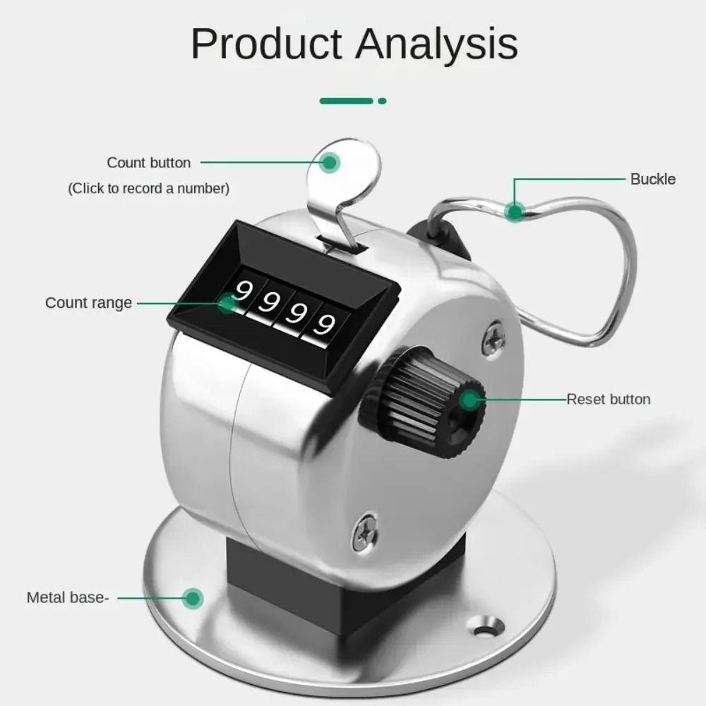 4 Digit Hand Tally Counter Mechanical Digital Counting Device New Clicker Counter