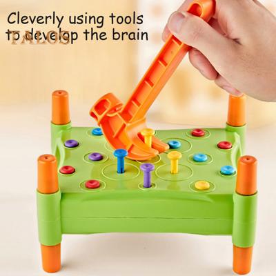 Baby Nail Knocking Board Toy with Hammer Storage Bag Fine Motor Skills Focus Strength Training Toddlers Educational Double-sided Peg Board