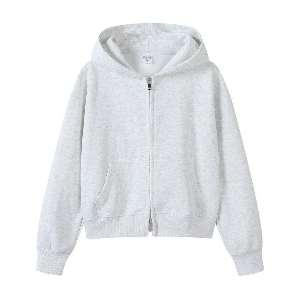 Veste Cardigan à Capuche Fermeture Éclair Poids Lourd Style Coréen Tendance pour Femmes - Sweatshirt Décontracté Automne 350g.