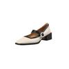 French Retro Elegant Style Square Head Thick Heel Mary Jane Shoes Women's Spring 2025 New Low Heel Belt Buckle Single Shoes
