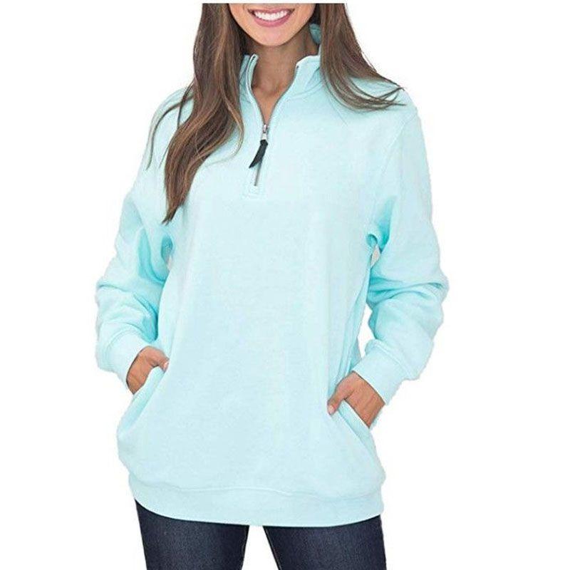 Premium Quality Womens Casual Zip Jumper Pullover Hoodies Top For Effortless Style