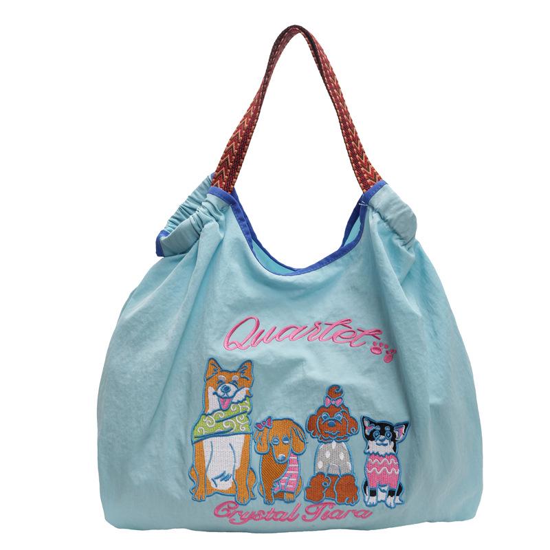 Stylish Large Capacity Embroidered Tote Bag for Women - Versatile, High-End Feel, Perfect for Casual Outings and Single Shoulder Wear.