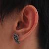 Retro Grey Stud Earrings for Men Boys,Anti Allergy Stainless Steel Ear Studs,Rock Punk Jewelry Anniversary Birthday Gifts