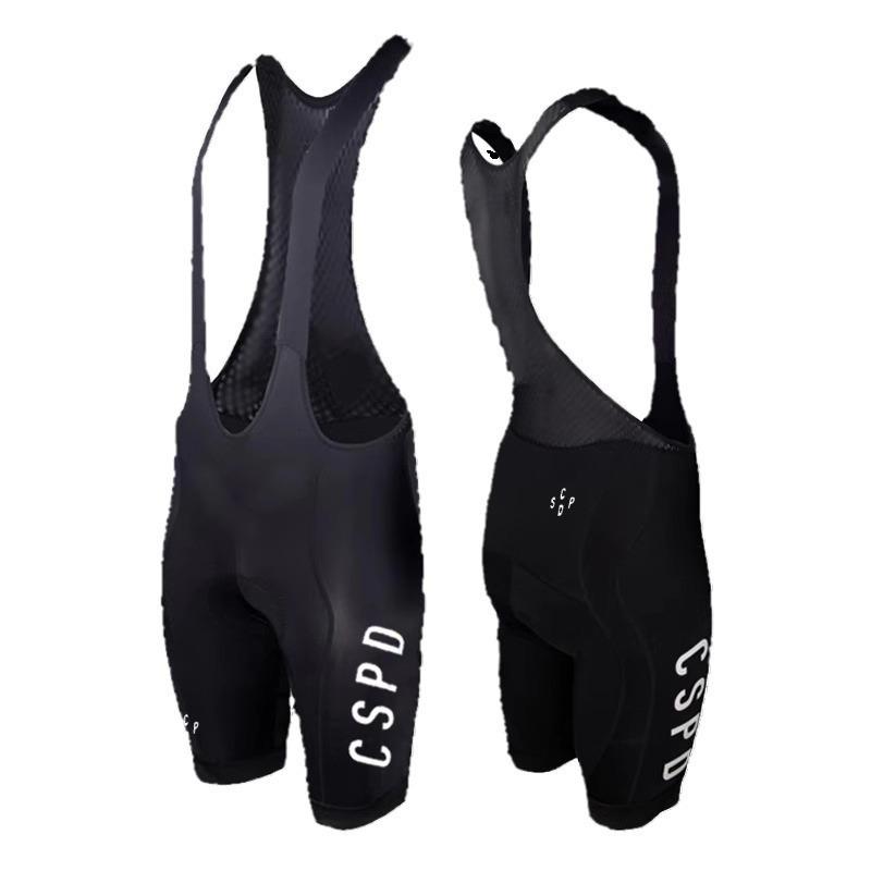 CSPD Summer Black & White Cycling Bib Shorts for Men & Women - Road Bike Sportswear, Hot Style 5-Point Design.