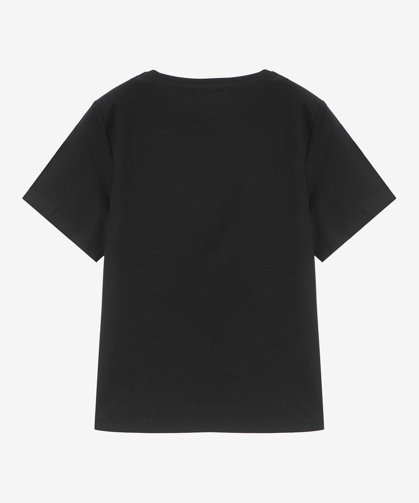 BASIC HOUSE Women'S Cotton Modal Crew Neck Short Sleeve T-Shirt Black Lzts3212