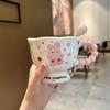 High-value Polka Dot Rabbit Cup for Men and Women Couple Breakfast Coffee Cup Large Capacity Ceramic Mug Couple Water Cup