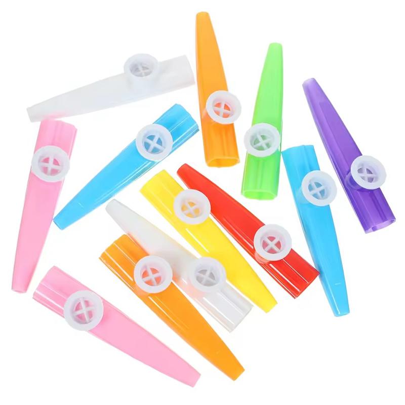 3-9PCS Plastic Kazoo Whistle Random Mixed Color Flute Whistle Harmonica Musical Instrument Educational Prop for Music Lovers ZYF