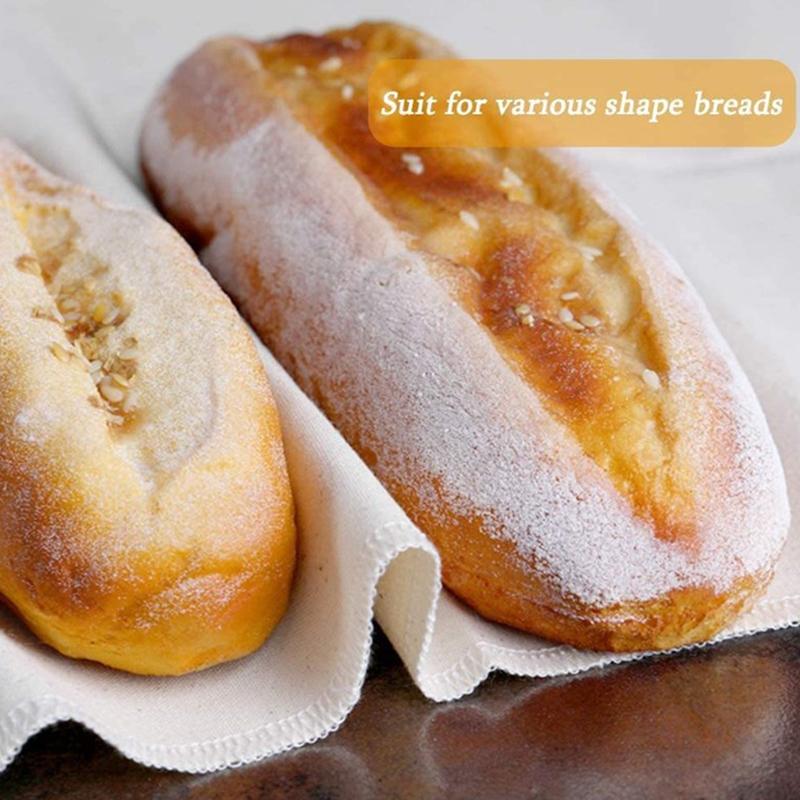 Fermented Cloth Dough Bakers Pans Bakers Dough Couche 100% Pure Cotton Pastry Proofing Cloth Baking French Bread Baguettes Loafs