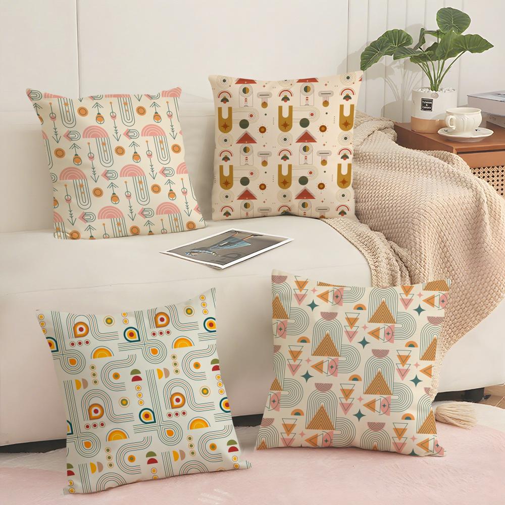 Boho Plant Nordic Cushion Cover Short plush Doublesided Print Square Throw Pillow Covers Sofa Home Cushion Decor