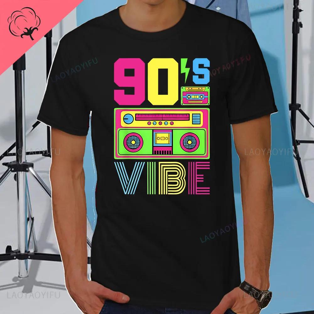 90s Vibe 1990 Style Fashion 90 Theme Outfit Nineties Costume TShirt Funny Graphic Tee Tops Unisex Fashion Clothing Cotton Tees