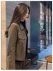 Women's Petite High-Waisted Short Leather Jacket for Autumn/Winter 2025: New Arrival Lapel Motorcycle Outerwear