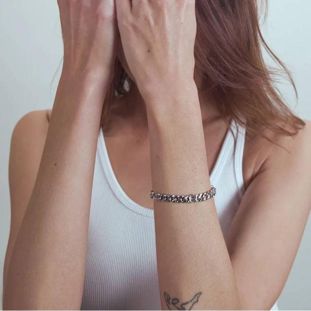 Elegant Cuban Zirconia Necklace Non-fading Accessory Rhinestone Bracelet Youth Jewelry