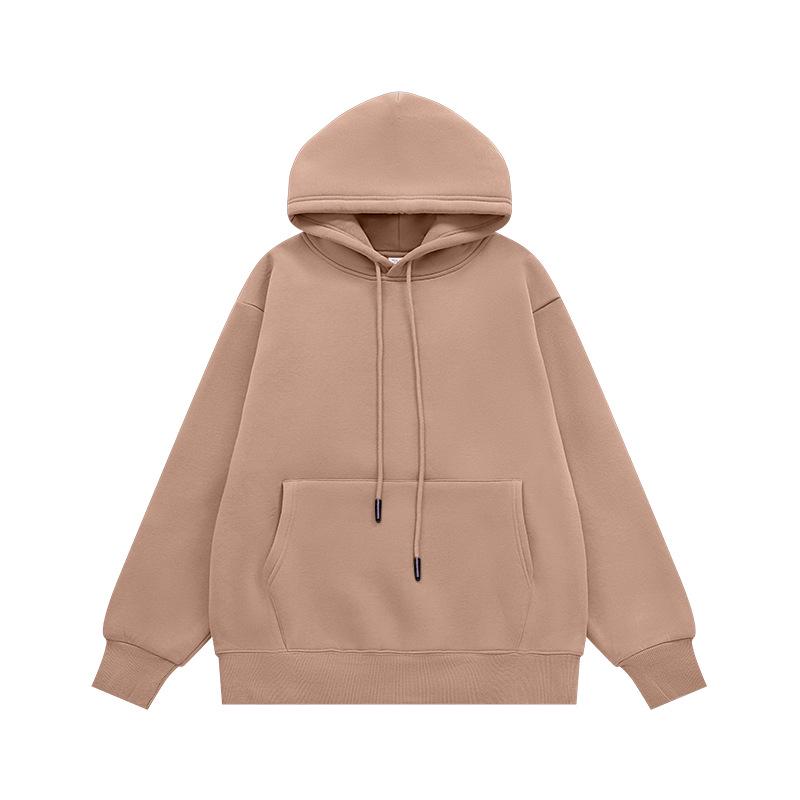 INF Unisex Plush Hoodie | 2024 Autumn/Winter Solid Color Trendy Casual Sweatshirt