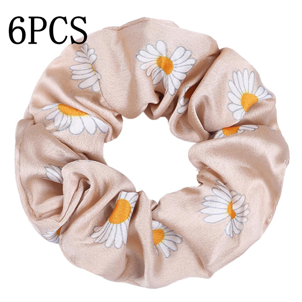 6 Stück/Los Haargummis Elastisches Band Damen Halter Gummiband Zubehör Chiffon Sonnenblume Gänseblümchen Blume Niedliche Kopfbedeckung