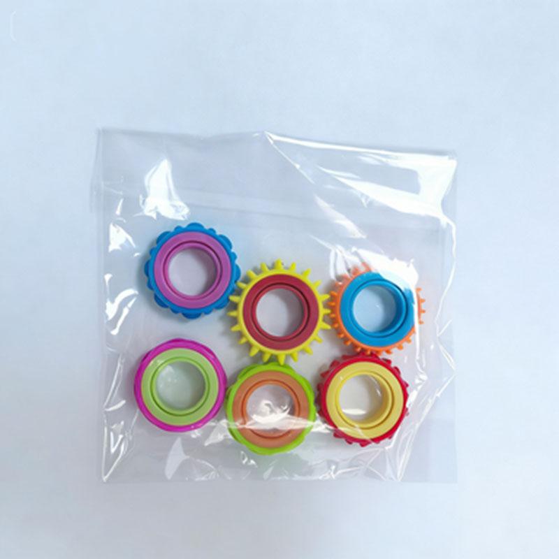 6/12Pcs Fidget Toys Children'S Rotating Sensory Ring Gyro Decompression Toy Rotating Sensory Ring Squeeze Fidget Toy Spinner