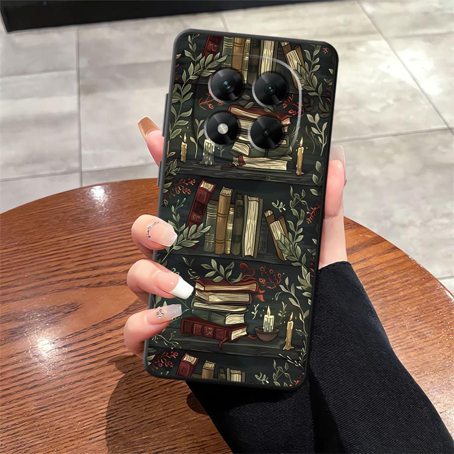 Cartoon Book Pattern Black Soft Phone Cover Case for Xiaomi Redmi Note 9 10 11 12 Pro 7 8 10S 11s 13 14 Pro Plus 9S 12s