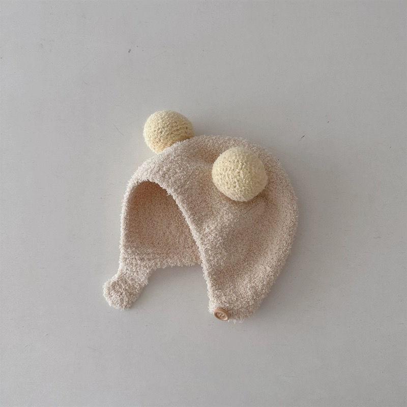 Chapeaux pour nourrissons automne et hiver nouveaux garçons et filles bébé protection des oreilles chaud froid laine bonnet pull