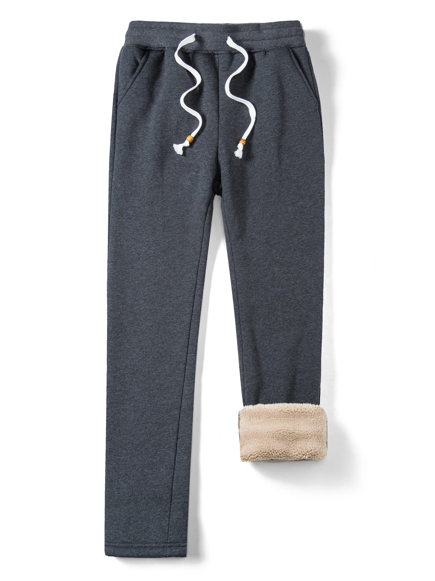 

KEFITEVD Warm Loose Warm Jersey Perfect for Outdoor and Dark Size M Women s Pants, Fit, Fleece-Lined Pants, Water-Repellent, Thick, Fluffy,