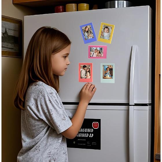 10 Pack Magnetic 2x3 Picture Frames For Fujifilm tax Mini Film, Cute Multiple Colorful Tiny Small 2 by 3 Inch Collage Photo Display Bulk Set For