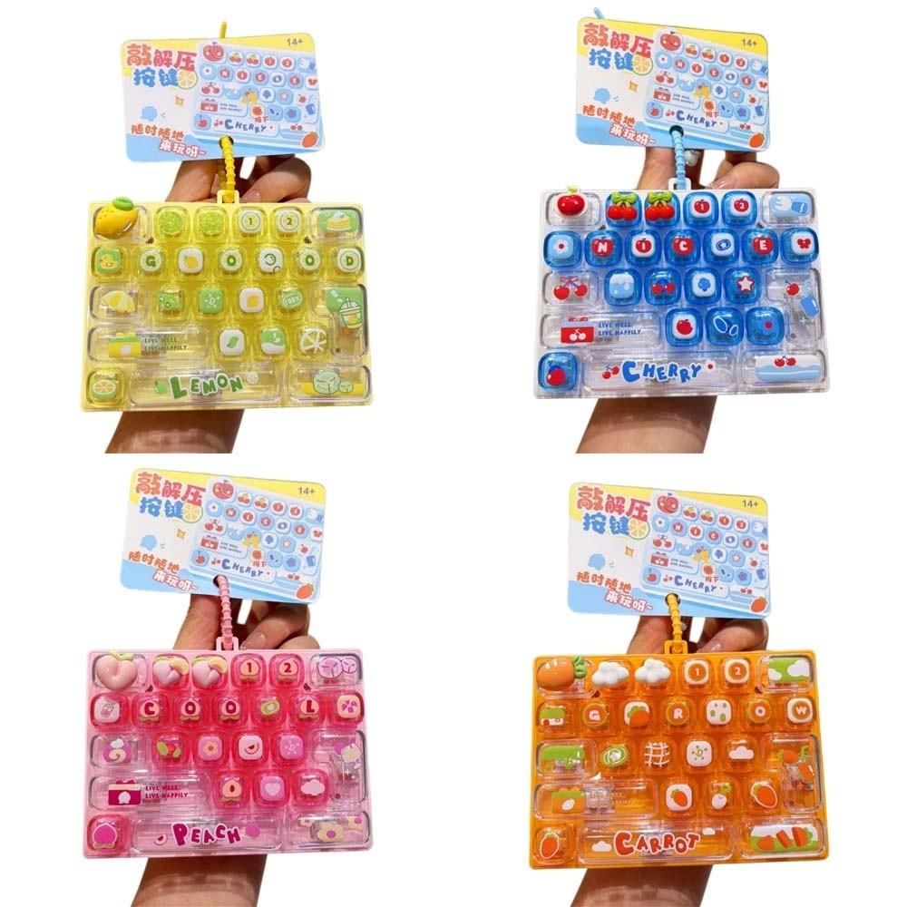 26-Key Mini Keyboard Pendant Transparent Dual-Tone Keyboard Keychain Kids Bag Pendant