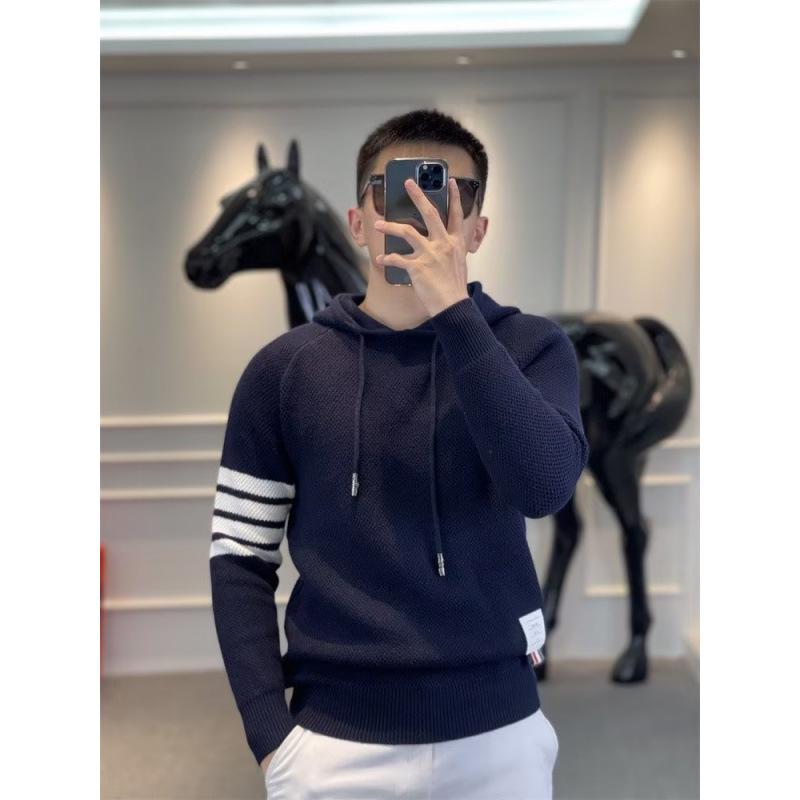 Men's Slim Fit Knitted Hooded Sweater - Winter Business Casual Pullover