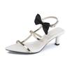 High-heeled Sandals Women's High-end French Stiletto Women's Shoes 2025 New Summer Sandals Women's Fashion Outer Shoes Women