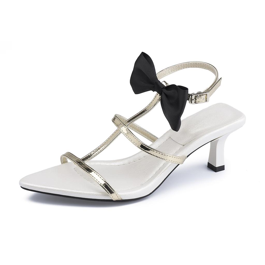 High-heeled Sandals Women's High-end French Stiletto Women's Shoes 2025 New Summer Sandals Women's Fashion Outer Shoes Women