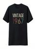 Vintage 1967 T-Shirt 57. Geburtstag S Für Vintage Gewaschen Mode Homme Dehnbar Vielseitig Grafik Streetwear Atmungsaktiv