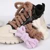 Soft Plush Shoe Lace 120cm Long Polyester Shoelaces Replaceable Sneakers Lace for Adults Trainers Footwear Decoration
