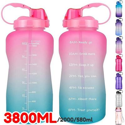 2000/3800ML Large Size Water Bottle Leakproof Water Jug Ensure You Drink Enough Water Daily for Fitness, Gym and Outdoor Sports