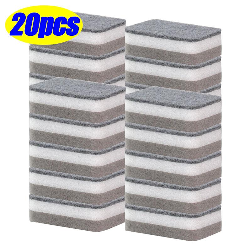 50/5pcs Magic Cleaning Sponges Double-sided Reusable Kitchen Sponge Wipes Pan Pot Dishwashing Scouring Pads Brush Clean Tools