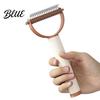 Dog Grooming Comb Pet Detangling Comb Dual-Sided Dematting Tool Safe Undercoat Rake Deshedding Tool Stainless Steel with Sticky Hair Remover