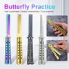 Foldable Practice Training Butterfly Comb Stainless Steel Beard Moustache Brushe Salon Hairdressing Styling Tool