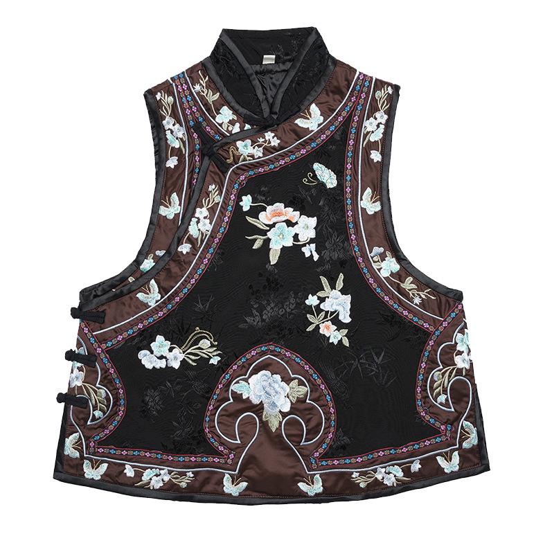 2024 Autumn Ethnic Women's Chinese Embroidered Sleeveless Jacket – National Tide Gege Style