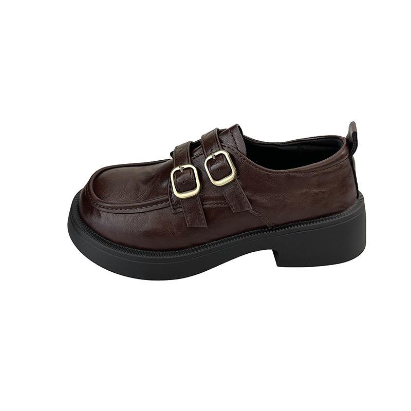 

Колледж Фэн Тунлэ маленькие кожаные туфли женские осенние новые туфли для униформы не устают Мэри Джейн Любовь одинарные туфли 40 темно-коричневого