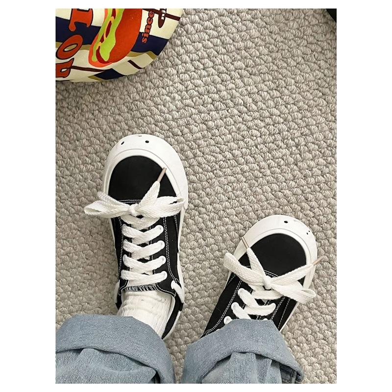 Classic Low Top Canvas Shoes Casual Lace Up Sneakers For Daily Wear
