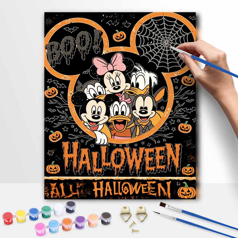 Disney Mickey Minnie Mouse Pumpkin Oil Paint by Numbers Painting Art Kit Handmade Painting Home Decor Gift
