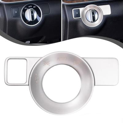 Rust Resistant Car Headlight Switch Button Frame Trim Cover Silver Color Universal Fitment For Mercedes CLA C117 GLA X156
