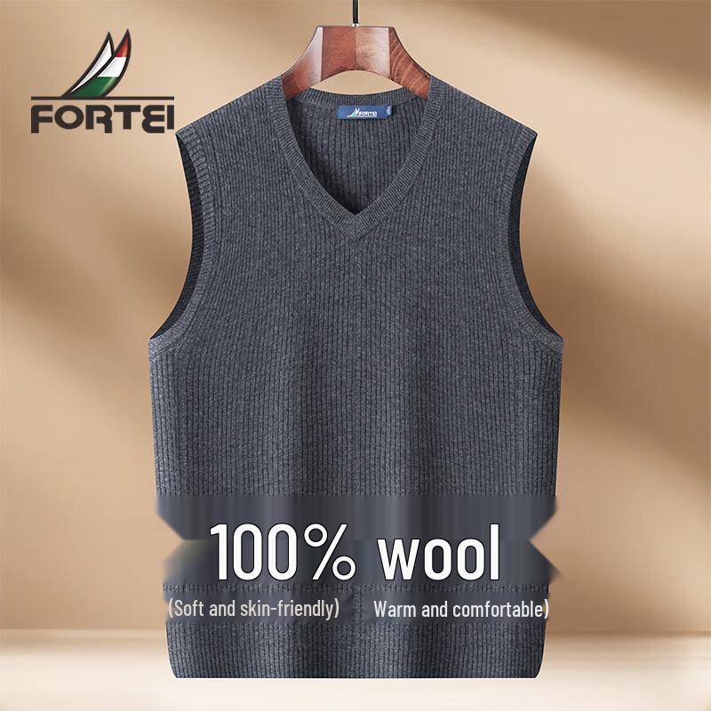 

Мужской жилет Futing из 100% мериносовой шерсти с V-образным вырезом 54