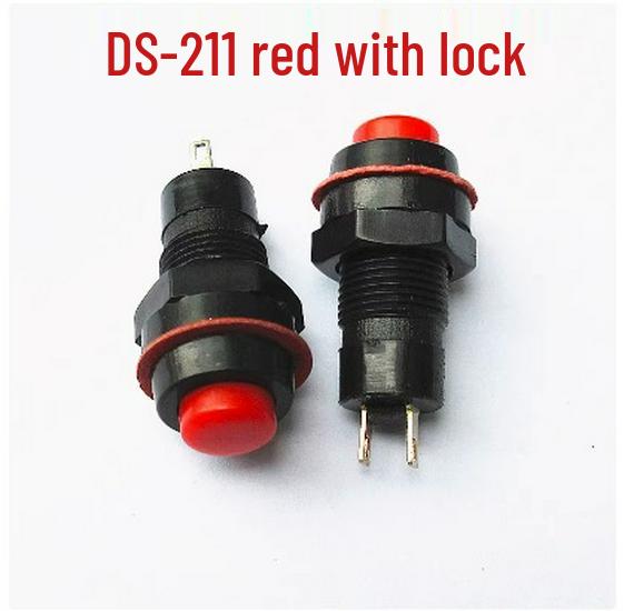 Round Red/Green Button Switch with Locking, Non-Locking & Self-Reset, 10mm Hole (DS-211/213)