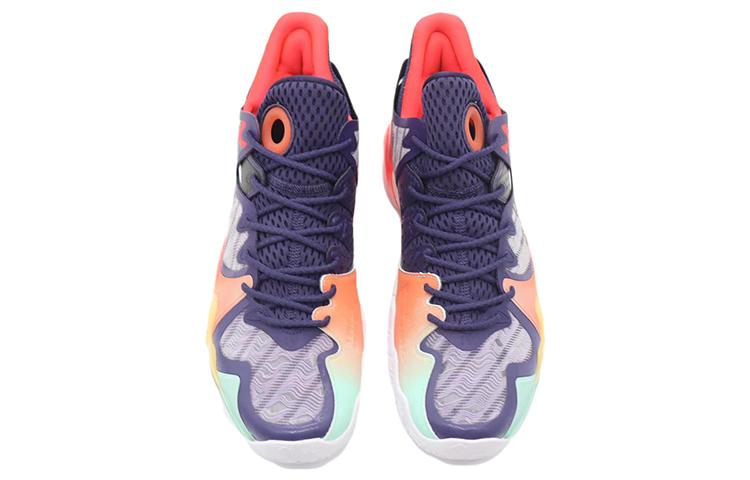 Men's Sneakers Anta Shock Wave 4 Anti-Slip Wear-Resistant Low-Top Basketball Shoes Green Purple Red