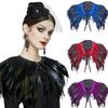 Feather Shawl Cape Gothic Scarf Halloween Party Cosplay Costume Accessory
