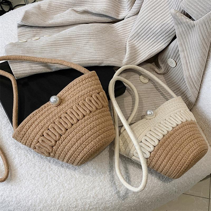 

Повседневная милая женская тканая сумка соломенная сумка через плечо