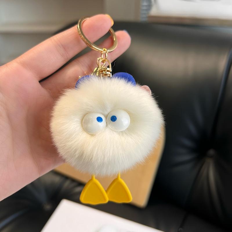 Uroczy Królik Rex Pióro Kaczka Mała Kulka Włosów Brelok do Kluczy Samochodowych Zawieszka Ins Celebryta Internetowa Pluszowa Zawieszka do Torby na Książki Prezent