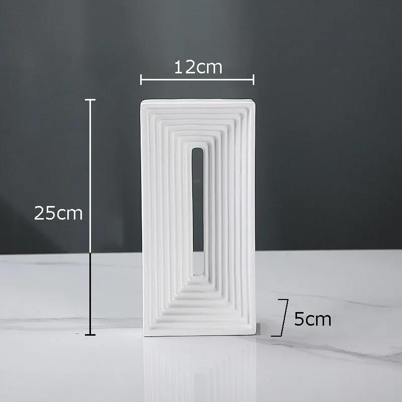 Square Ceramic Geometric Sculpture Abstract Artwork Ornaments Desk Decoration Minimalism Square Arch Statue Modern Home Decor