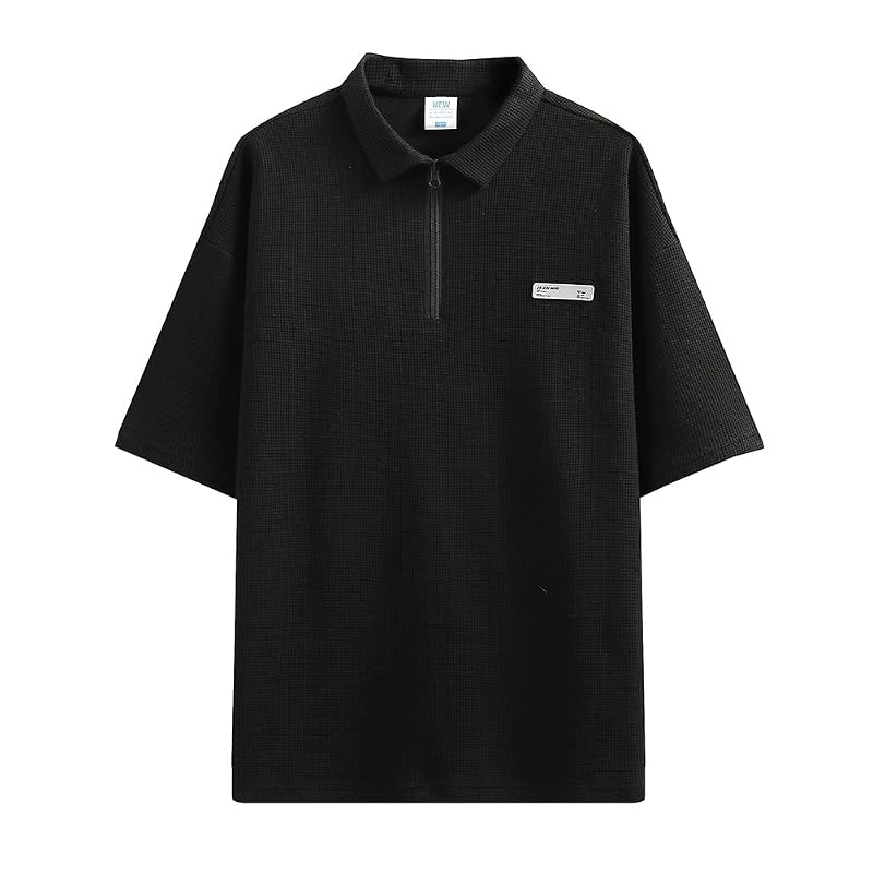 [FJLTDCP] Men's Short-Sleeved T-Shirt, Summer Clothes, Short-Sleeved Polo Shirt, Collared, Round Neck, Comfortable and Soft, Long-Sleeved T-Shirt,