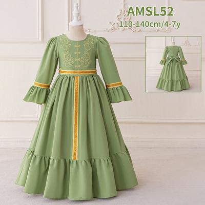 Robe de style musulman Robe à manches longues Robe de soirée Costume de fête pour filles
